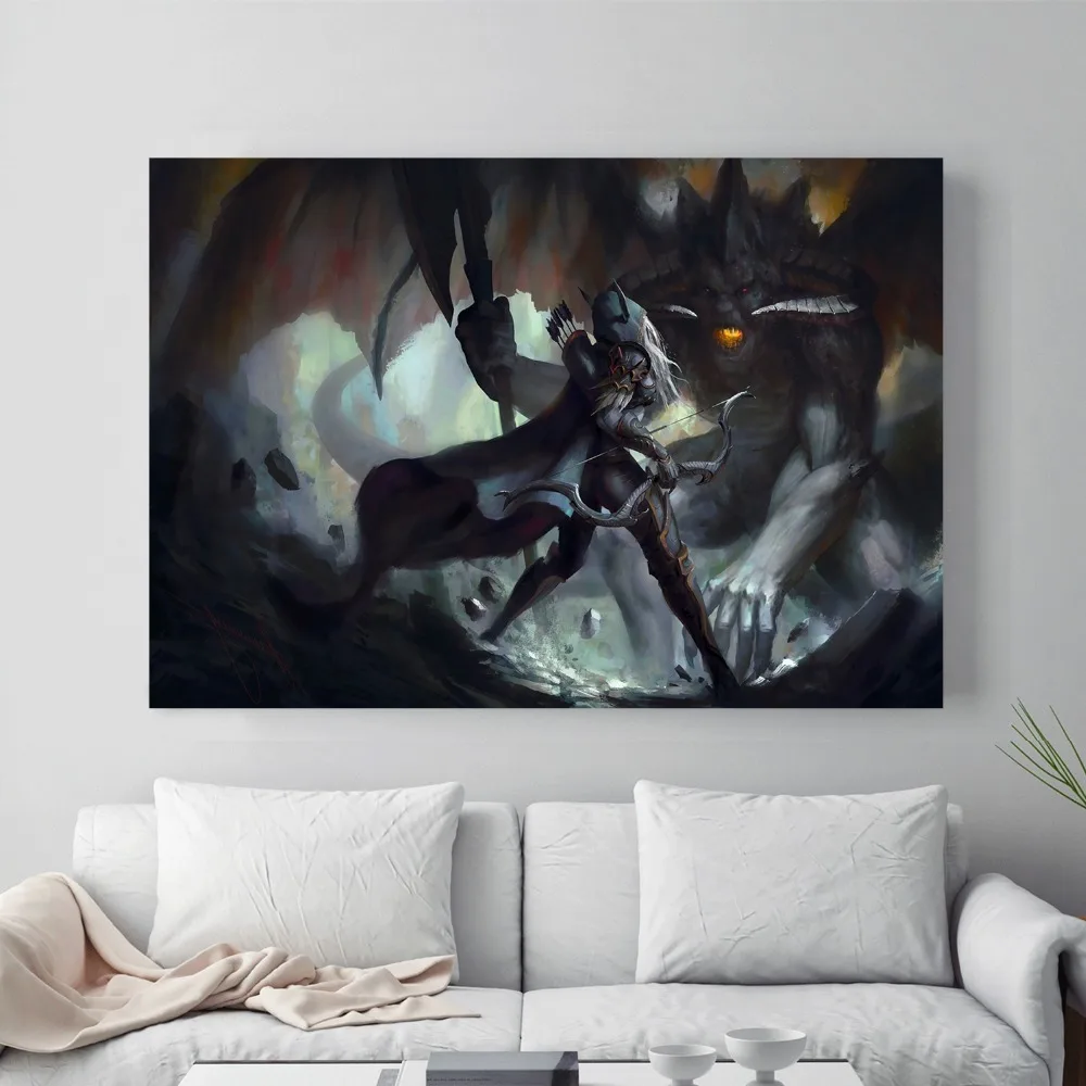 Sylvanas Windrunner WOW игры плакат и Принт Холст книги по искусству живопись настенные панно для гостиная украшения домашний Декор без рамки