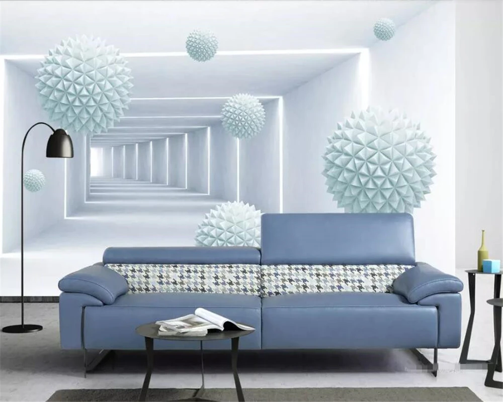 

beibehang Modern home background wall 3d wallpaper abstract corridor building space polyhedron sphere Photo 3d wallpaper tapety