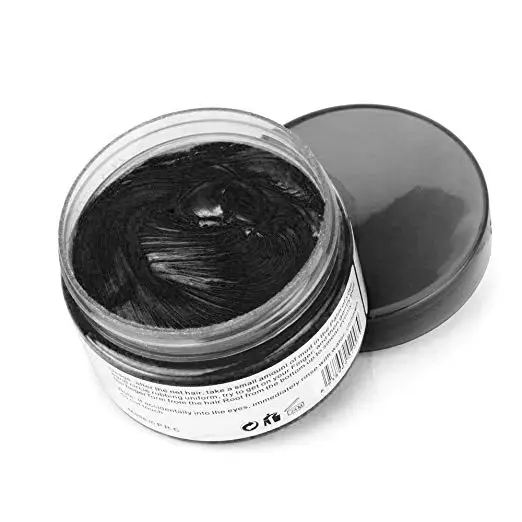 Mofajang одноразовая краска для волос цветной воск 9 цветов формовочная паста краситель Щепка Зеленая краска для волос - Цвет: Black
