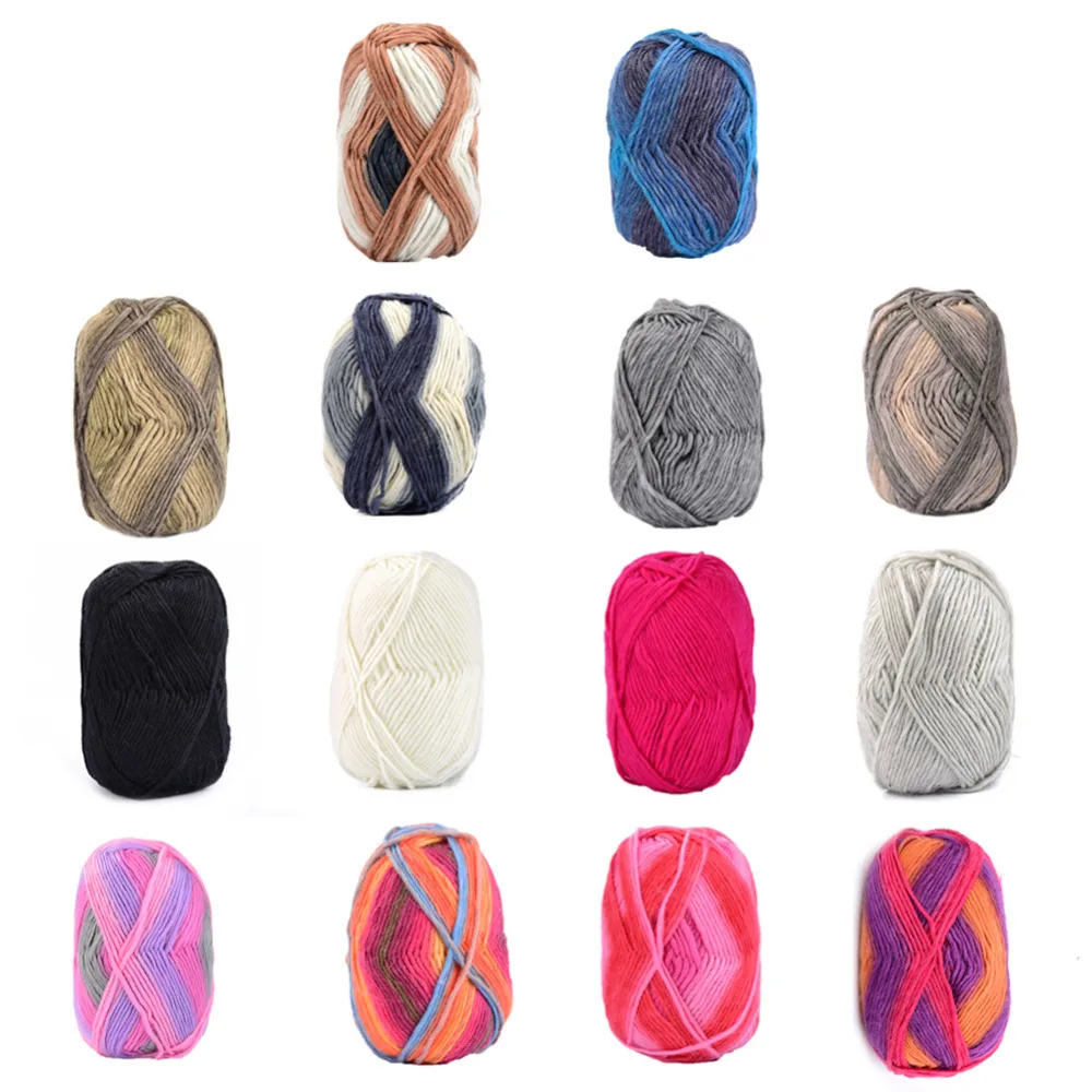 Новинка 5 шт. мягкая хлопчатобумажная трикотажная пряжа для вязания крючком