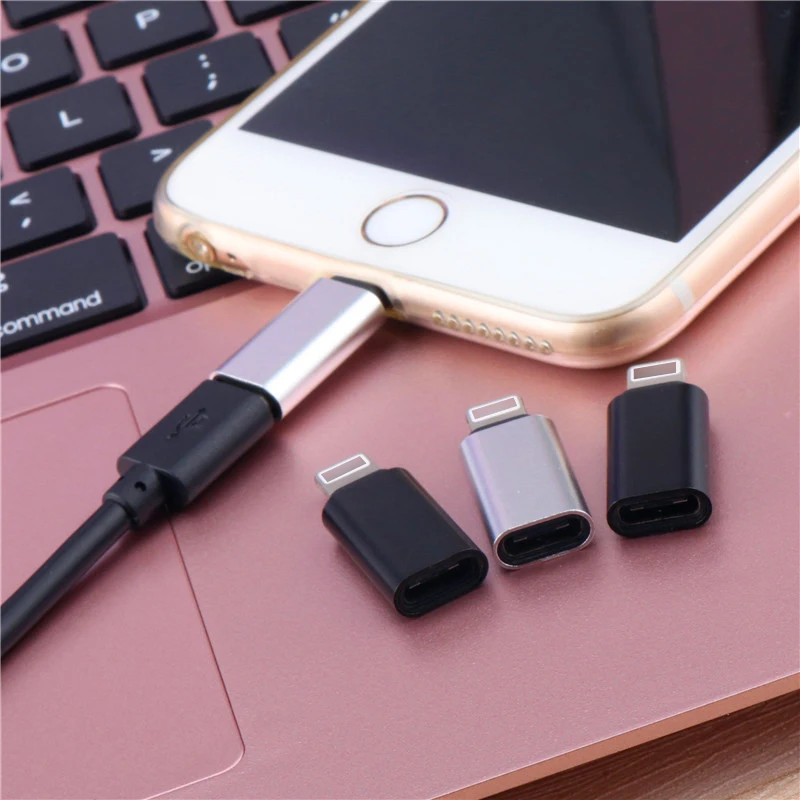 Сплав Тип c женский 8-контактный адаптер USB кабель зарядный конвертер для IPhone 8 7 6 6S Plus X XR XS Ios синхронизация данных разъем