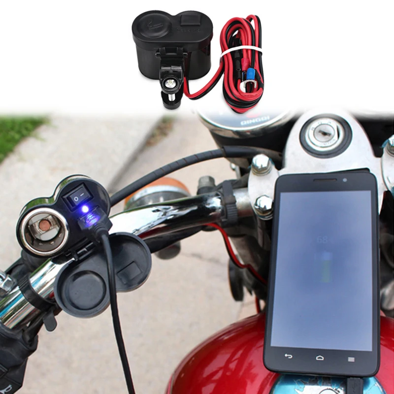 Водонепроницаемое зарядное устройство для мотоцикла с USB портом 12 В|port usb moto|usb
