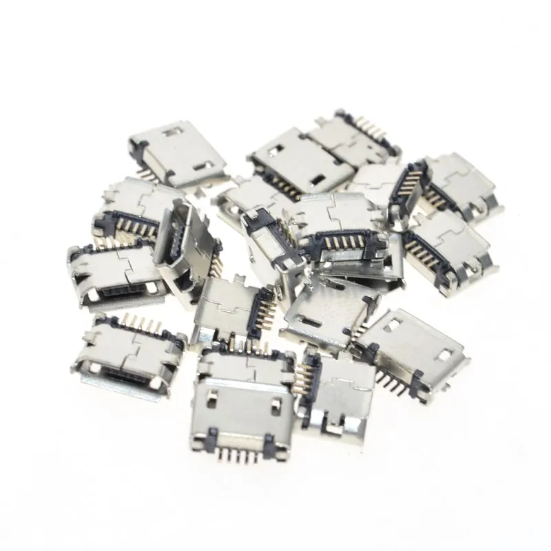 Гнездовой порт Micro USB Тип B 5 контактный 180 градусов SMD SMT пайка монтаж печатной