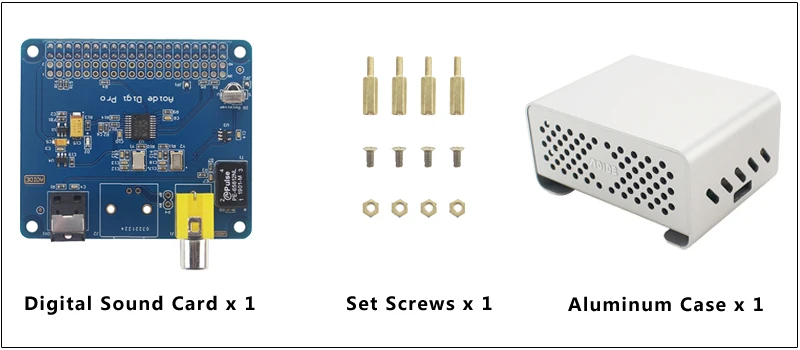 Raspberry Pi 3 AOIDE HIFI DiGi Pro цифровая звуковая карта, плата расширения звука с алюминиевым чехлом, чехол для Raspberry Pi 3 Model B