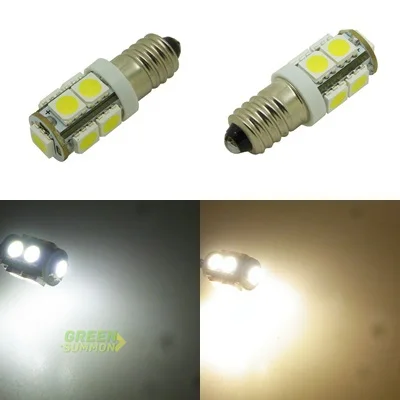 Светодиодные лампы 4 шт./лот E10 EY10 T3.25 9 SMD 5050 белые теплые 3000K 6000K миниатюрные