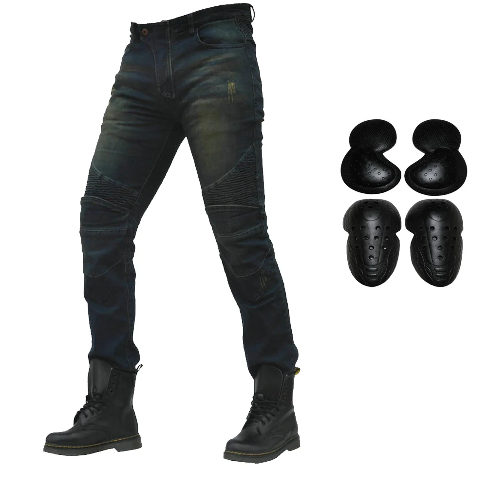 Брюки мужские джинсовые для мотоциклистов с защитными накладками 4 шт.|Брюки| |