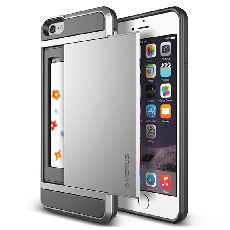 Чехол Fundas для iPhone 6 и s ETUI силиконовые PC + TPU двойной Слои Панцири Coque с горкой карты