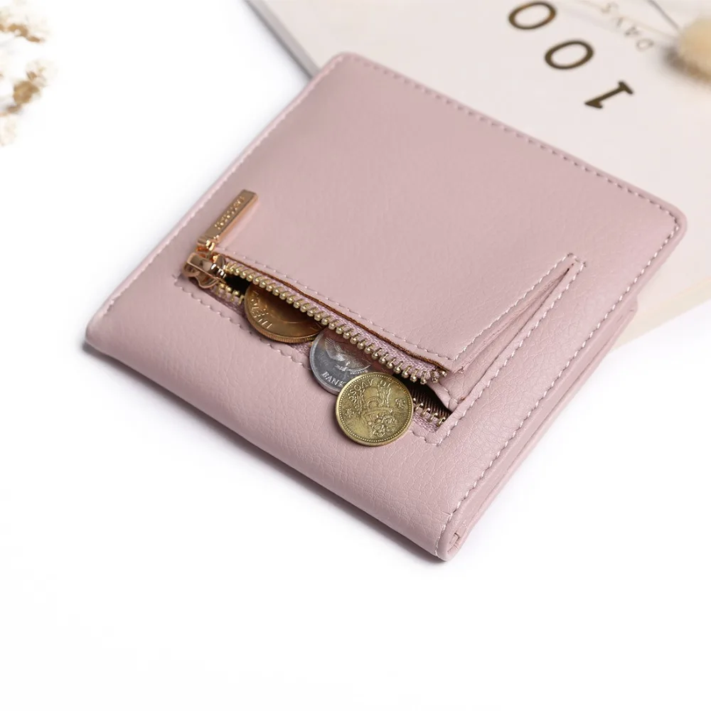 Prettyzys Women Lovely Short Wallet Leather Zipper Slim Mini Coin Purse Hasp Female Fashion Lady Portable Small Bowknot For Girl | Багаж и