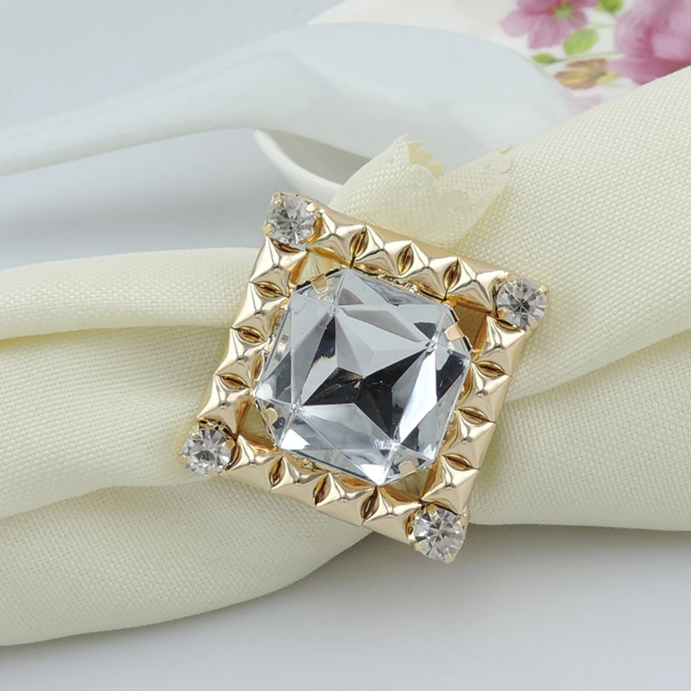 12 шт./лот специальное Золотое кольцо для салфеток квадратное металлическая