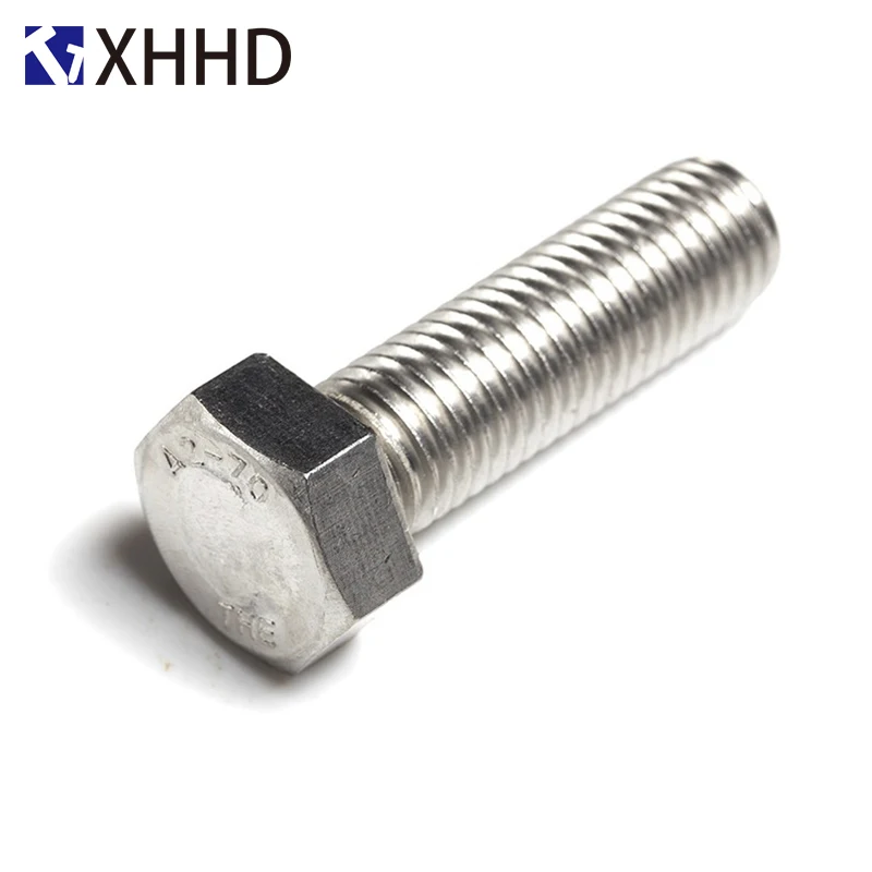 DIN933 Hex болты с плоской головкой нить метрический шестигранный крепежные винты 304