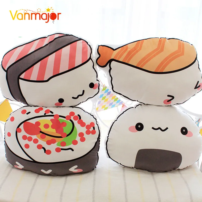 Vanmajor 45x40 см имитация лосося подушка в виде суши плюшевые игрушки диванные подушки