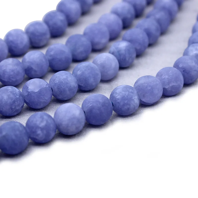 Матовые бусины из натурального камня лаванда искусственные круглые свободные