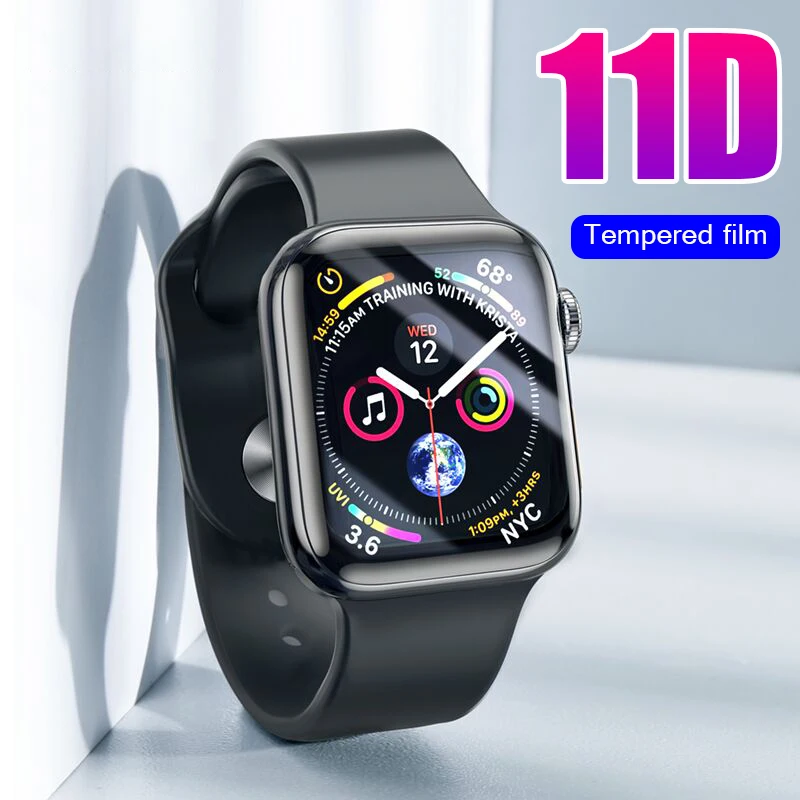 11D полное Защитное стекло для Iwatch 1 2 3 4 закаленное стекло для Apple Watch 38 40 42 44 мм Защитная пленка для экрана