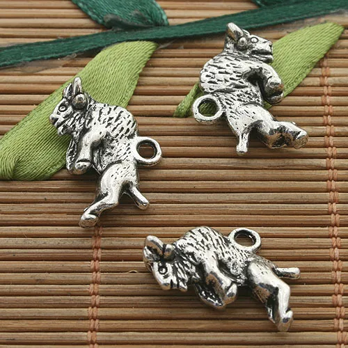 

16 шт. темно-Серебряный тон OX charm h3369
