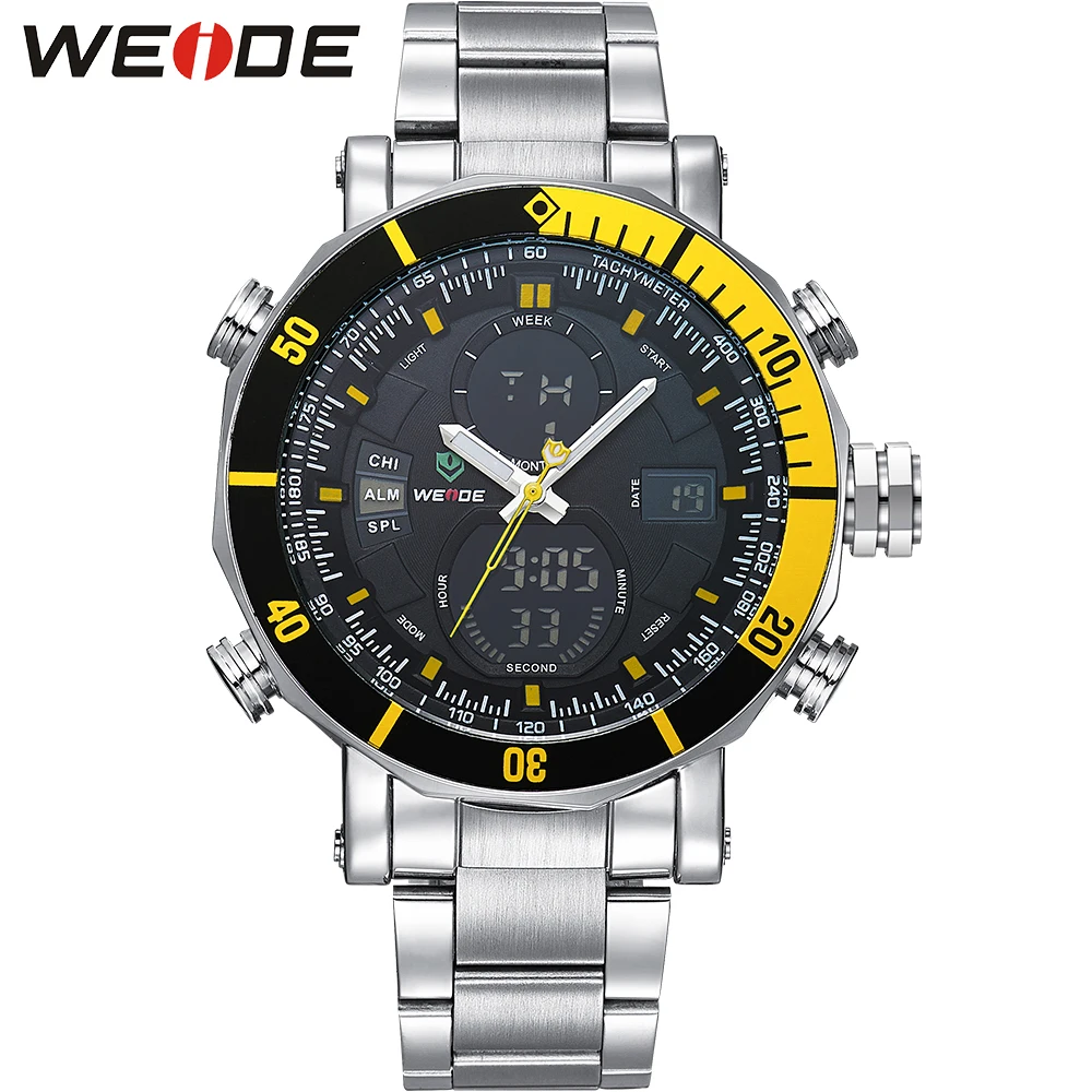 WEIDE Наручные Мужские Часы Спортивные Водонепроницаемые 30 М Люксовый Бренд