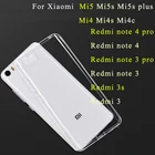 Чехол Xaomi mi5 5s mi4c mi5s plus redmi note 4 pro для Xiaomi Redmi 3 s 3 s note 3 4 pro, гелевый Прозрачный чехол для задней крышки телефона