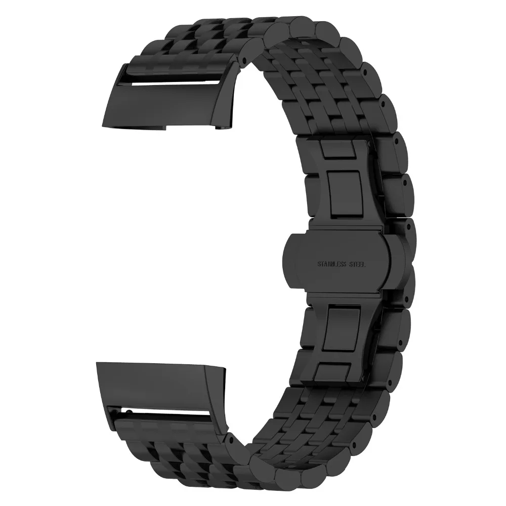 Odog черный ремешок из нержавеющей стали для часов Ремешок Браслет для Fitbit зарядка 3 ссылка Браслет замена Ремешки для наручных часов