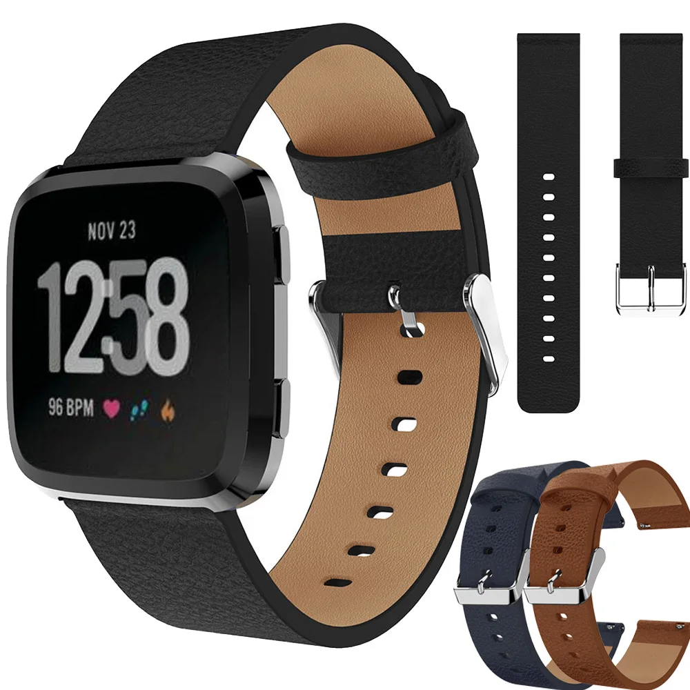 Классический ремешок из натуральной кожи для Fitbit Versa Lite Edition кожаный сменный браслет наручных часов браслет ремень Versa 22 мм