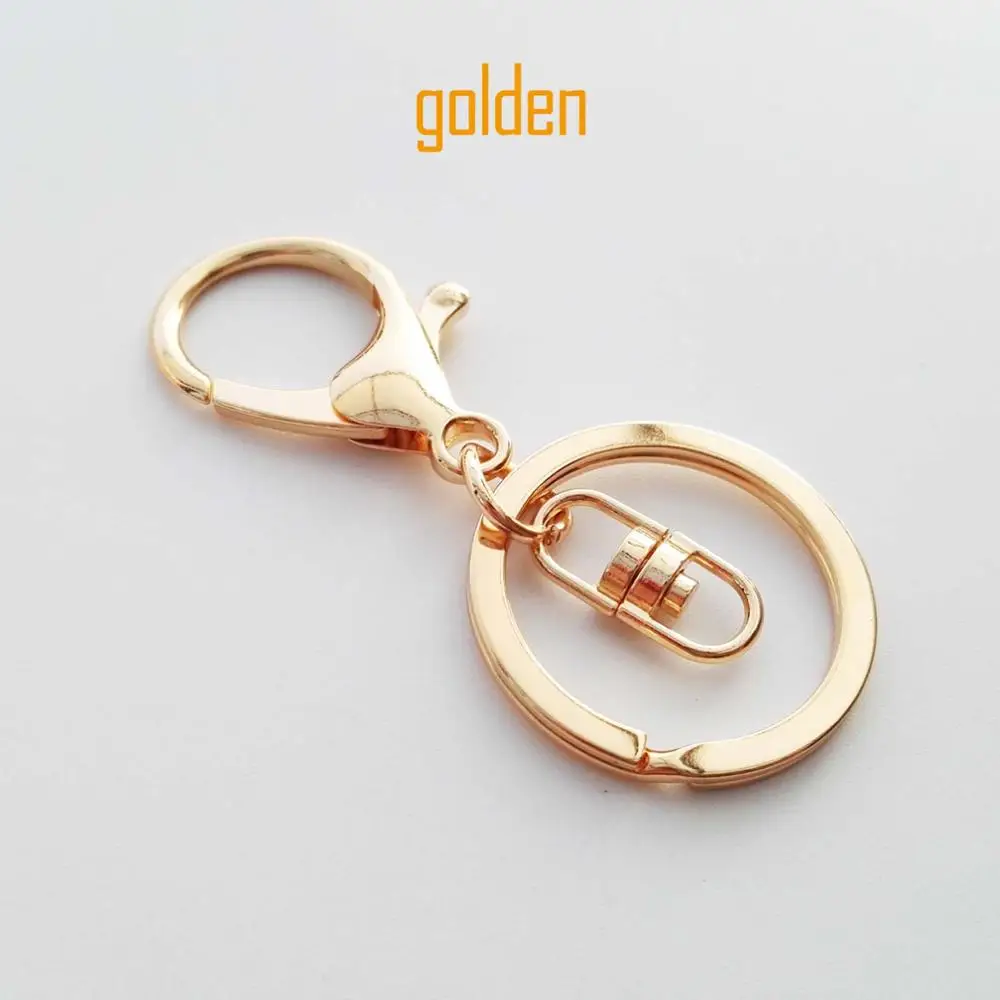 golden DIY брелок для ключей от автомобиля, застежка-карабин, уплотнительное кольцо, кожаная сумочка, кошелек, Ювелирная подвеска, подходит для пряжки, триггер, оснастка, крюк - Цвет: golden