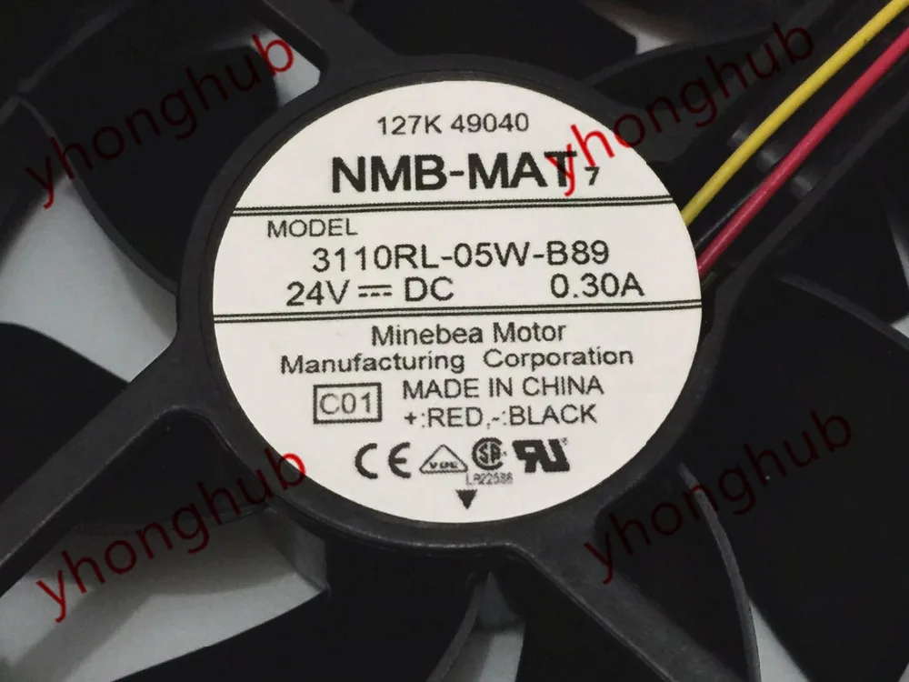 NMB MAT 3110RL 05W B89 C01 DC 24V 0.30A 3 жильный 80x80x25 мм Сервер вентилятор охлаждения|square fan|server