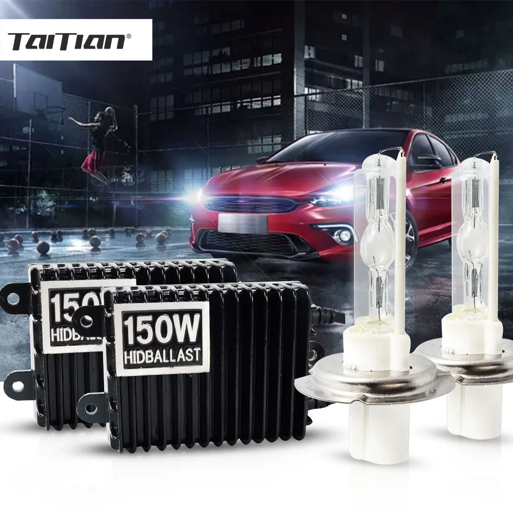 150 Вт Ксеон H7 HID переделочный комплект 2 шт. 12 В лампа ксеноновая и w балласт H4