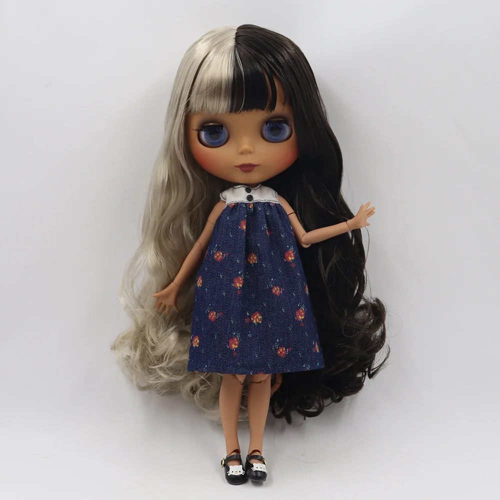 Кукла Blyth ICY DBS с темной кожей шарнирное тело новое матовое лицо серебряные
