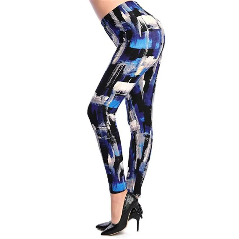 

VISNXGI High Waist Fitness Push Up Leggings Women Workout Stretch Sportswear Breathable Colorful Clothing Graffiti Flower Bottom