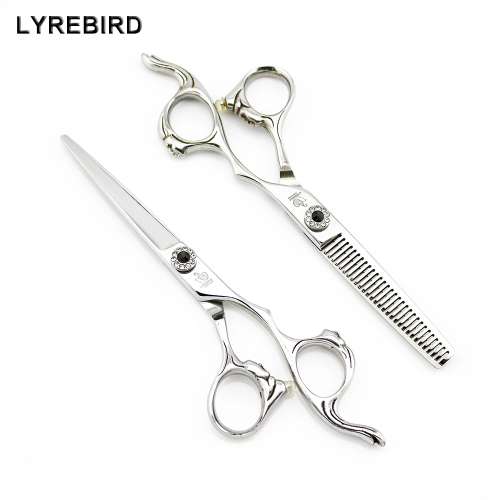 Набор ножниц для волос Парикмахерские ножницы 6 дюймов ручка резьбы богини черно