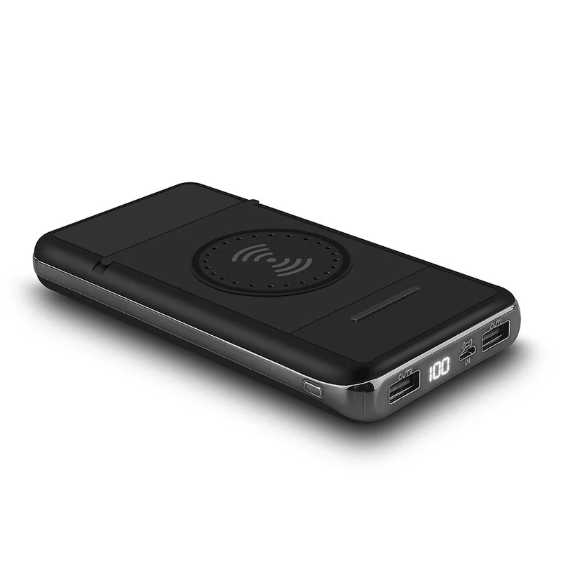 30000mAh QI Беспроводное зарядное устройство 2USB беспроводной внешний аккумулятор для