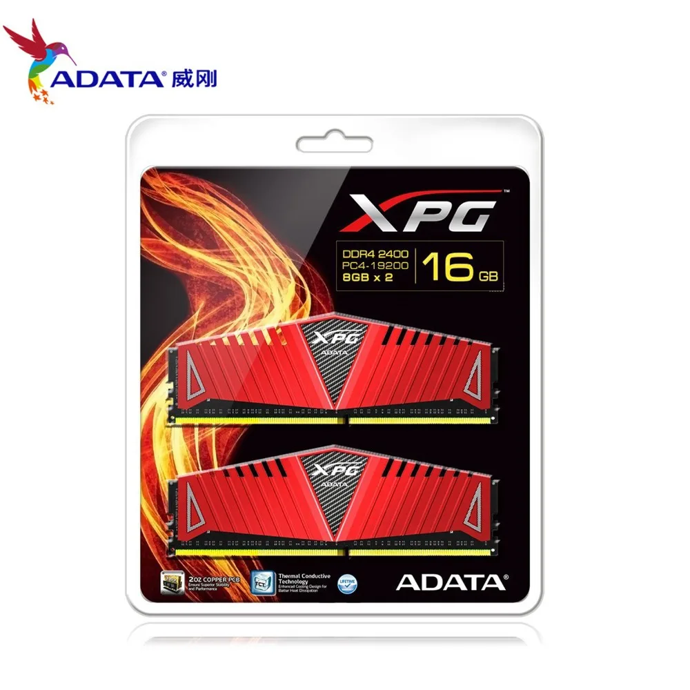 AData XPG Z1 DDR4 8GB 2400MHz PC4-19200 1 2 V RAM U-DIMM 2400 19200 8G 288-PIN настольная | Модули памяти