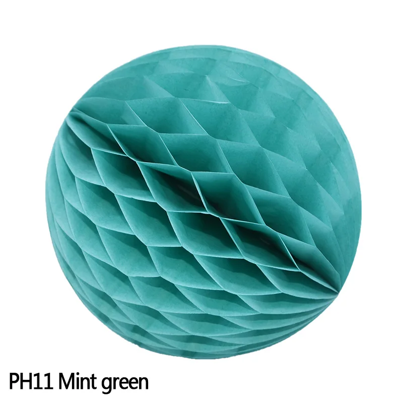 PH11mint green 5 шт./2/4/6/8 ''ячеистая структура мяч Бумага цветок Фонари для Одежда для свадьбы, дня рождения ткани Бумага сотовые шары Baby Shower Рождественский Декор - Цвет: PH11mint green