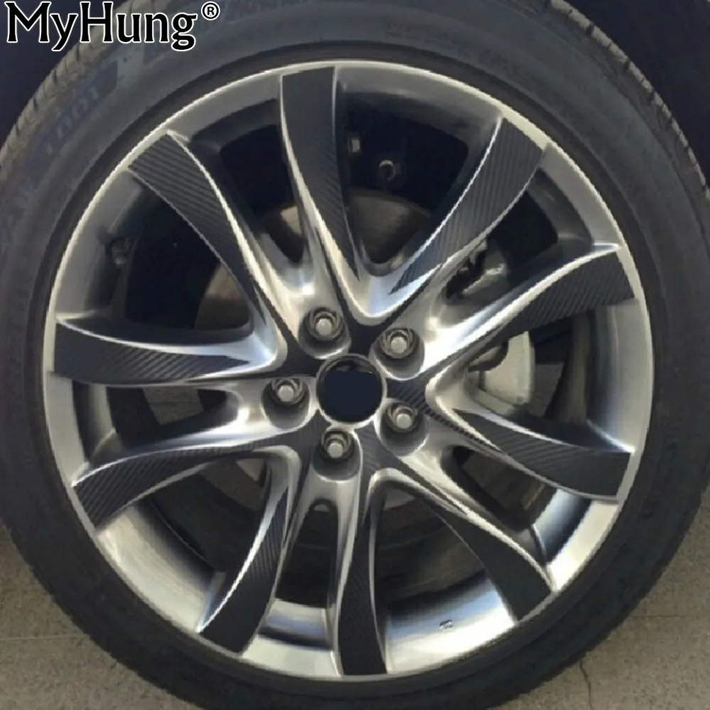 Виниловые наклейки на колеса MAZDA 6 ATENZA 2013 2014 2015 черные из углеродного волокна для