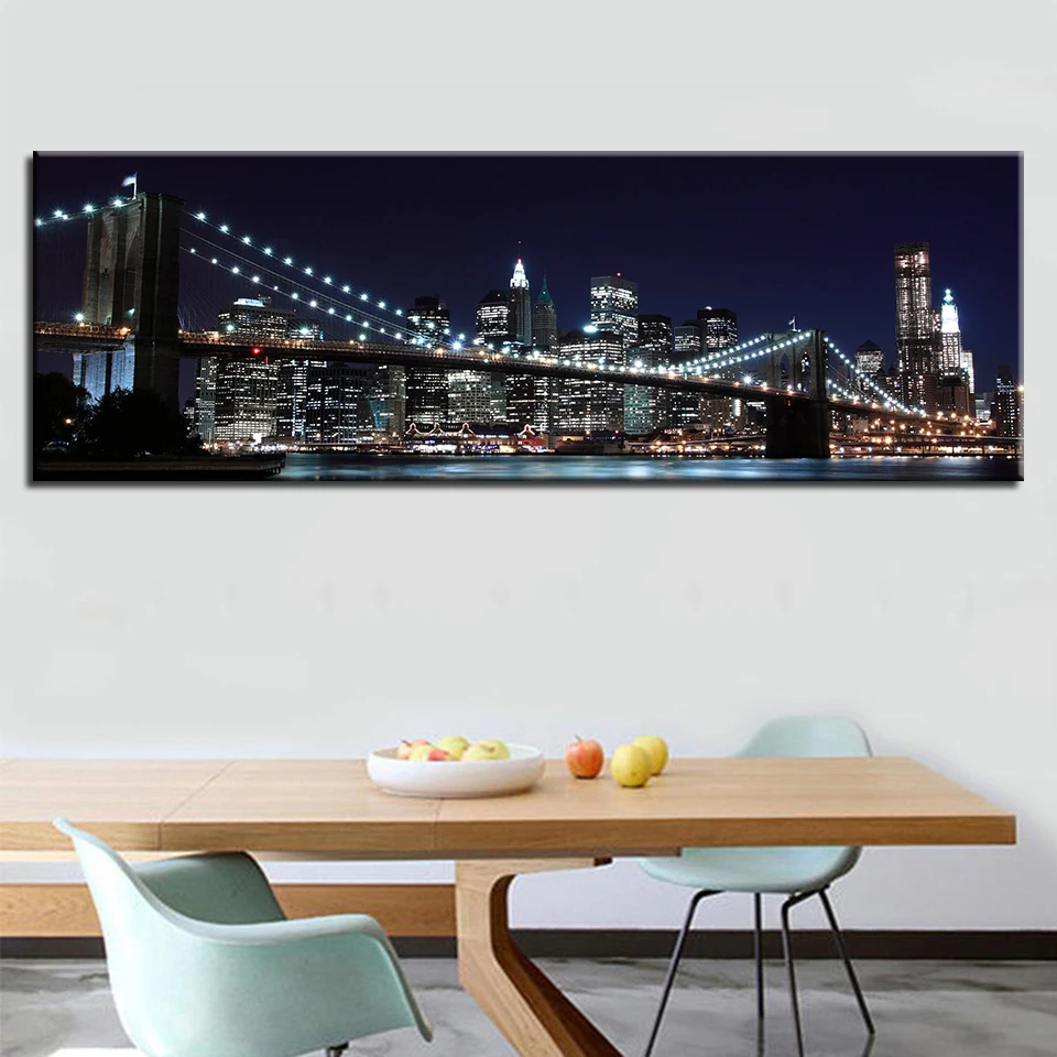 

Modular Pictures Poster 1 Pcs New York Brooklyn Bridge Modern Prints Home Decoration Wall Art Canvas Painting For Gift Artwork