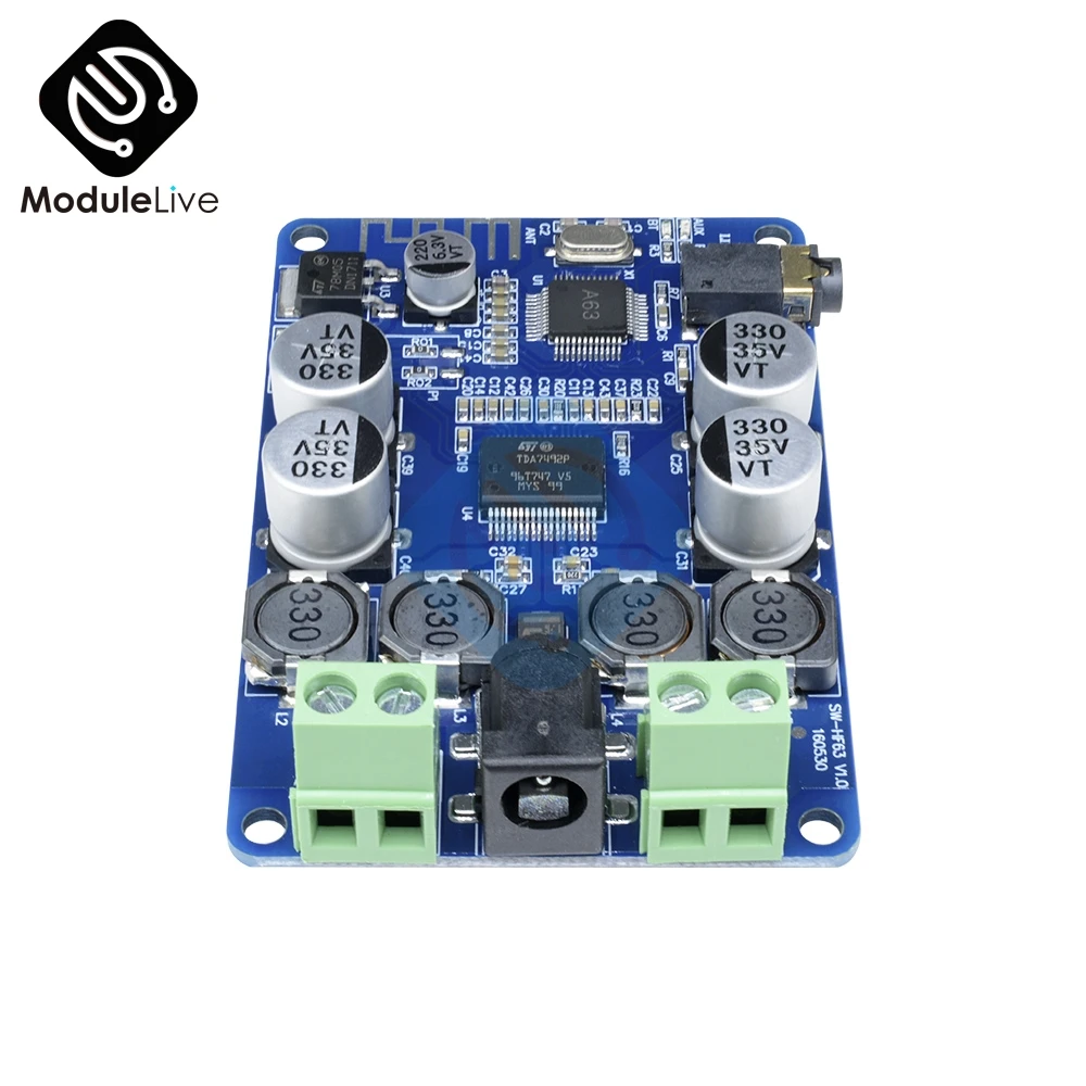 Плата усилителя мощности TDA7492P с Bluetooth V2.1 плата двухканальным AUX модулем 2X25 Вт