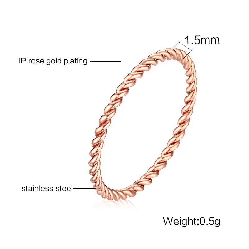 Trendy female Rings Wedding Thin Twisted Stainless Steel Alliance For Women Jewelry Gifts | Украшения и аксессуары