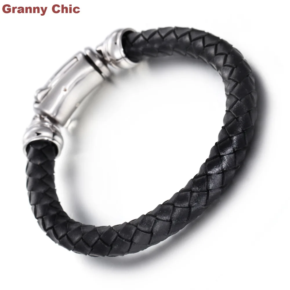 Новое поступление модный мужской серебряный браслет из нержавеющей стали с