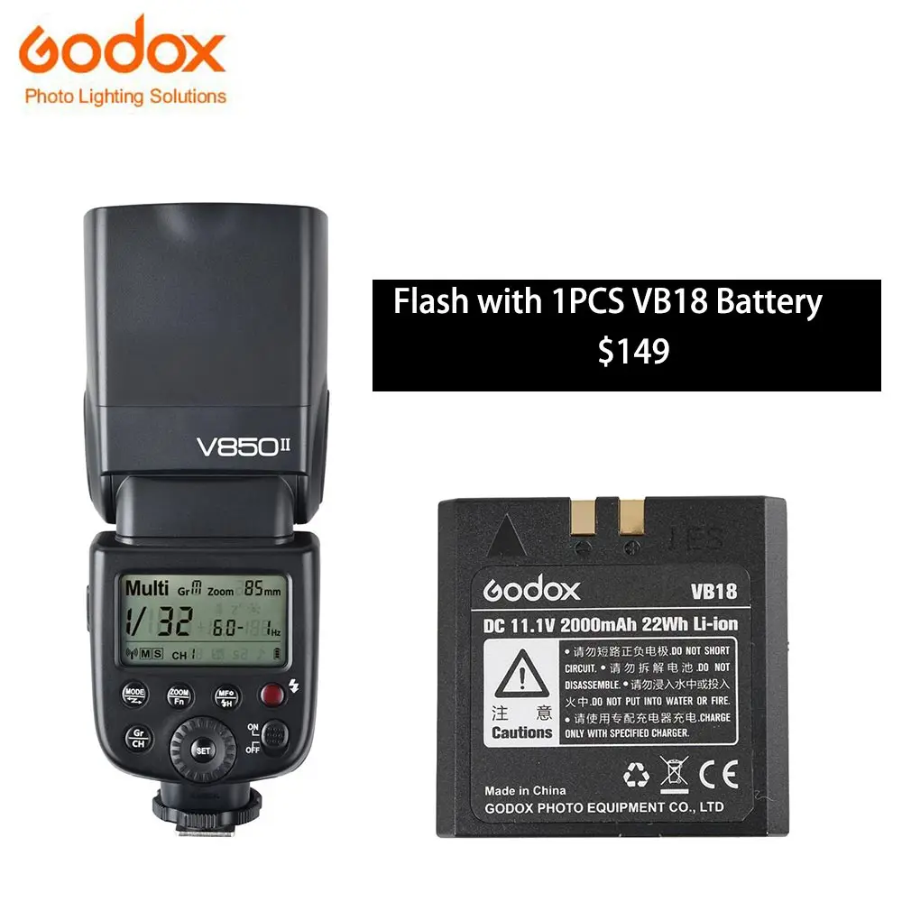 Godox V850II Camera Flash Speedlight 2.4G HSS with 2000mAh Li-ion Battery for Canon Nikon Pentax Olympas | Электроника
