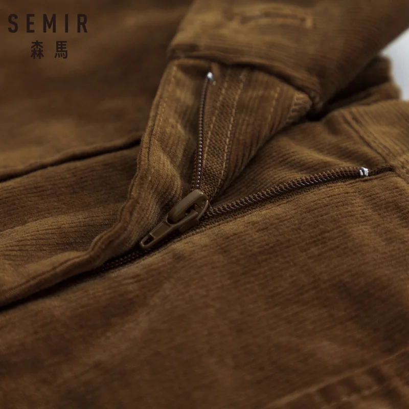 SEMIR женские короткие Вельветовая юбка с боковым карманом высокой талией а силуэт