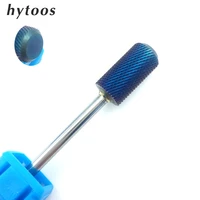 hytoos flat top blue tungsten carbide nail drill bit 332 rotary milling cutter manicure bits drill accessories nail tools