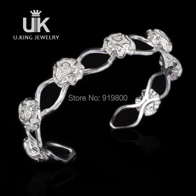 Мода стерлингового серебра 925 браслеты роза открыть для женщин braccialetti за ле донн |