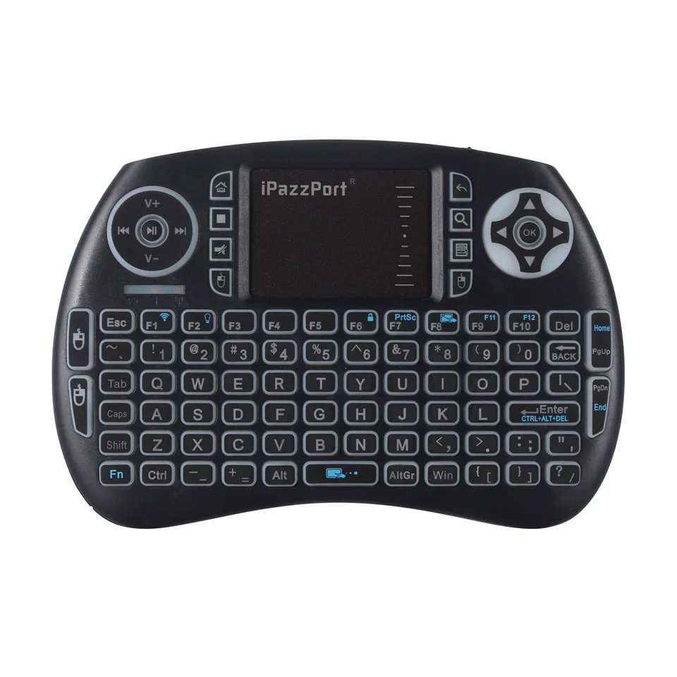 IPazzPort подсветка Bluetooth мини беспроводной клавиатура Air мышь с тачпадом для