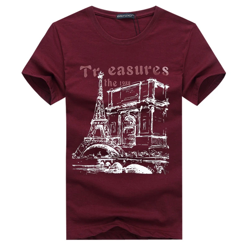 BINYUXD Brand New Pure cotton Short Sleeves Hip hop Fashion Mens O-Neck T-Shirt Summer Personality men t-shirts | Мужская одежда