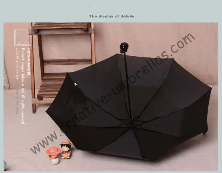 (6pcs/lot)three fold hand open skull supermini pongee cloth waterproof water repellent pocket umbrella bag skeleton mini parasol | Дом и сад