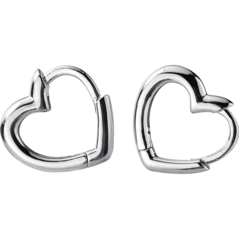 

CHIC Wholesale Japan Korea Style 925 Sterling Silver Simple Cute Sweet Small Heart Ear Hoop Women Jewelry