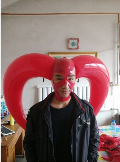 

100% натуральная латексная маска, резиновый надувной гудок, головной капюшон, фетиш, маска для косплея с открытыми глазами/Ротом