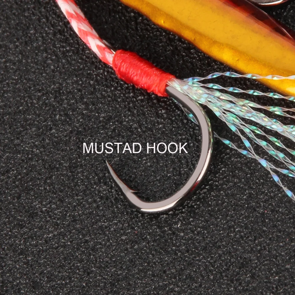 Палисандр 4 шт. плоские осенние железные вертикальные Джиги Крючки mustad& тяжелые прессованные твердые кольца вспомогательные шнуры 8,5 г Металлические джиг, приманка для рыбалки