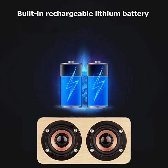 Портативная деревянная колонка с Bluetooth hi fi стереозвук 1500 мАч ручной работы ретро