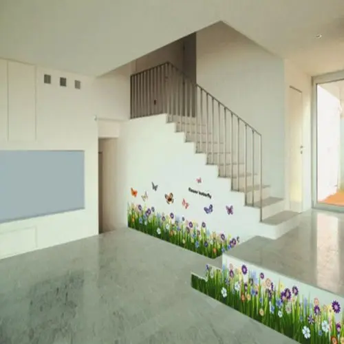 Садовая Цветочная трава бабочка Настенная Наклейка цветок Трава виниловая