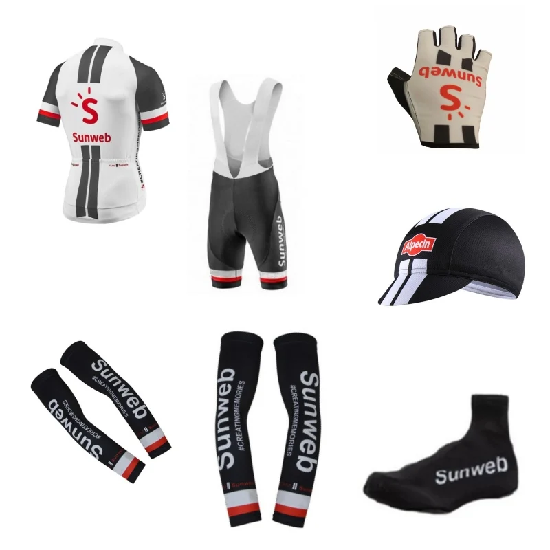 18 sunweb 7 шт. полный набор pro team mitchelton Велоспорт Джерси Наборы Лето дышащий велосипед одежда MTB Ropa Ciclismo велосипед Майо гель 9D - Цвет: 18 sunweb