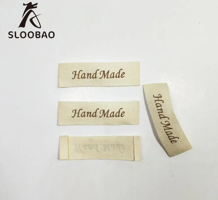 50pcs 100 шт хлопчатобумажная ткань для шитья хлопчатобумажная этикетка для одежды этикетки ручной работы с буквенным узором одежда этикетки для одежды этикетки - Цвет: 50pcs